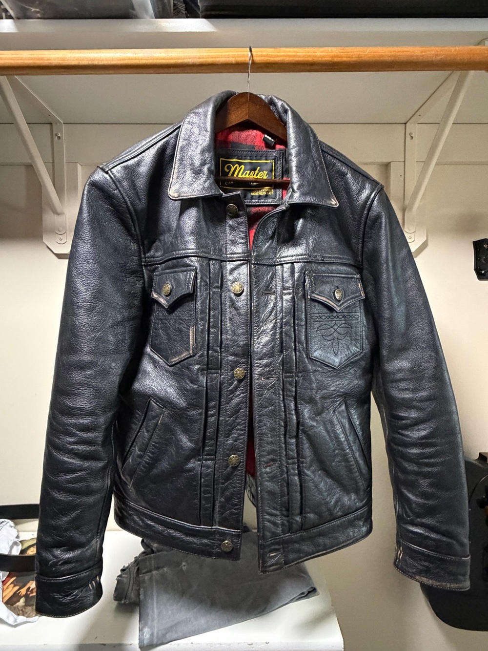 Masters Supply Co Convoy Black Leather Jacket - Men